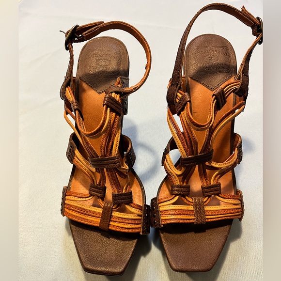 Lucky Brand Rana Brown Leather Chunky Heel size 9 - Picture 2 of 8